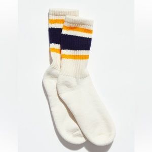 NWT Free People Retro Stripe Tube Socks- Navy